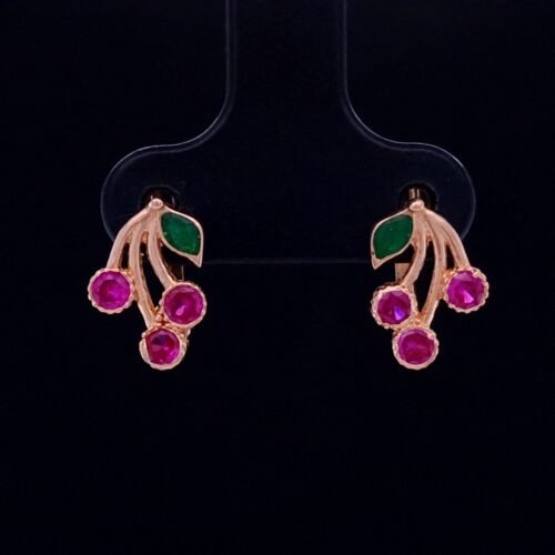 Cherry Earrings With Zirconia