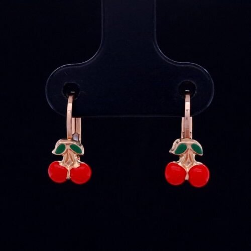 Cherry enamel Earrings
