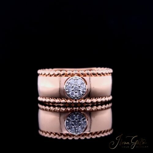 Beaded Two-Tone Zirconia Ring