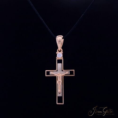 Zirconia Enamel Cross Pendant