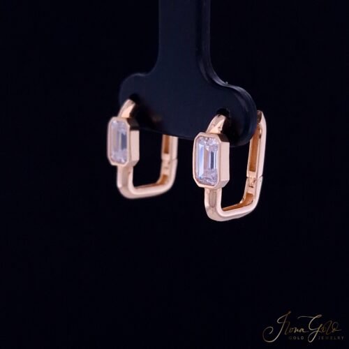 Alternative view of Zirconia Hoop Earrings