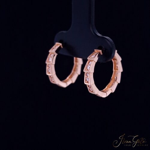 Alternative view of Zirconia Hoop Earrings