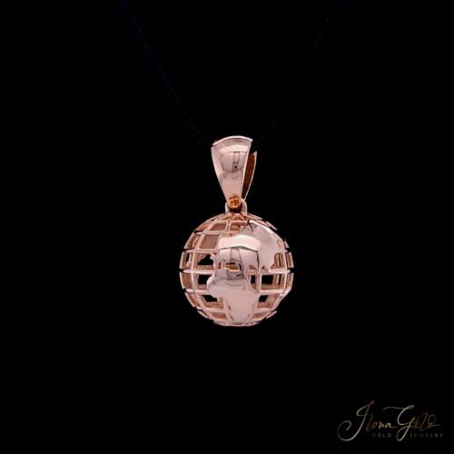 Rose gold pendant World Map