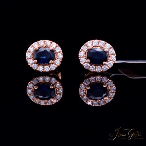 Sapphire Diamond Stud Earrings