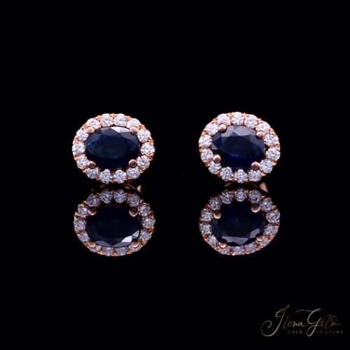 Sapphire Diamond Stud Earrings