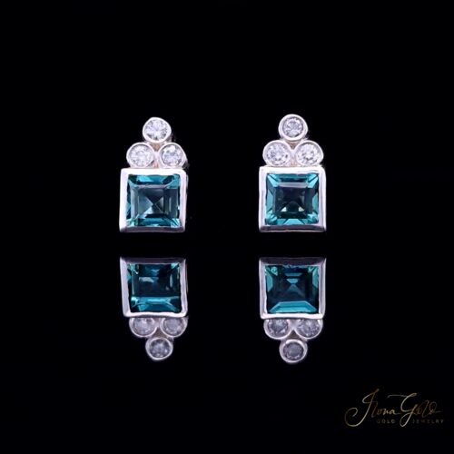 Tourmaline Diamond Stud Earrings