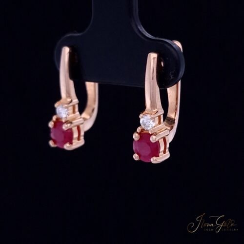 Alternative view of Ruby Diamond Earrings