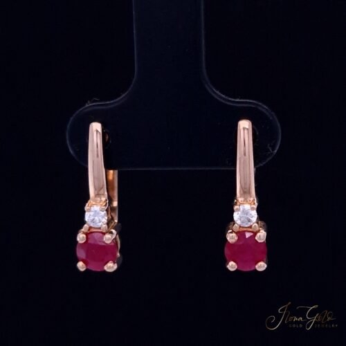 Ruby Diamond Earrings