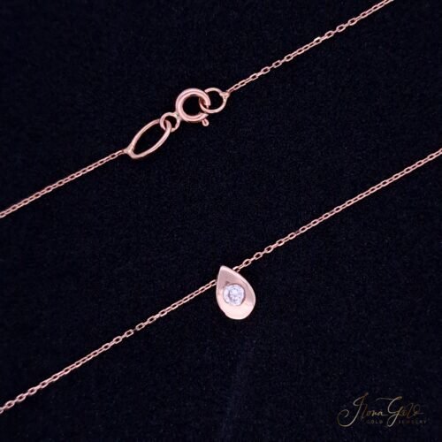 Tear Drop Zirconia Pendant Necklace Set