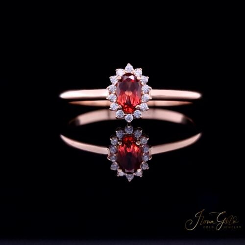 IG Solitaire Garnet Zirconia Ring