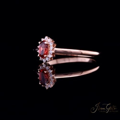 Alternative view of IG Solitaire Garnet Zirconia Ring