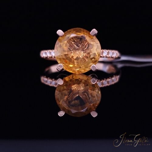 Citrine Diamond Ring