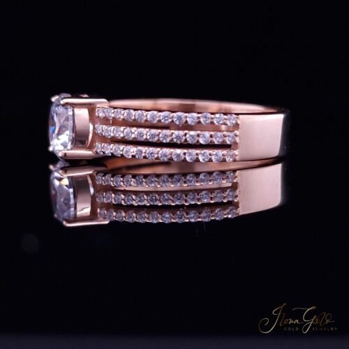 Alternative view of IG Triple Band Solitaire Zirconia Ring