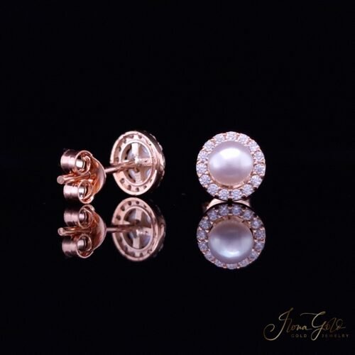 Zirconia Pearl Stud Earrings