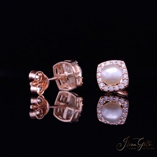 Zirconia Pearl Stud Earrings