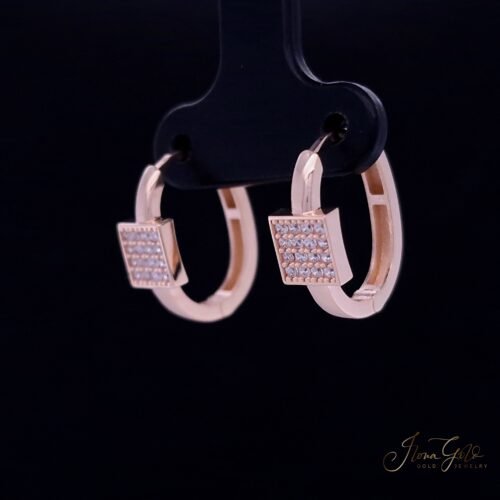 Alternative view of Zirconia Hoop Earrings