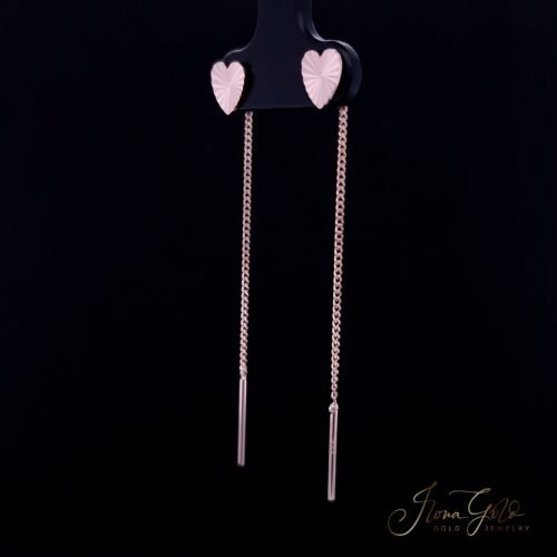 Alternative view of Chain Drop Heart Earrings