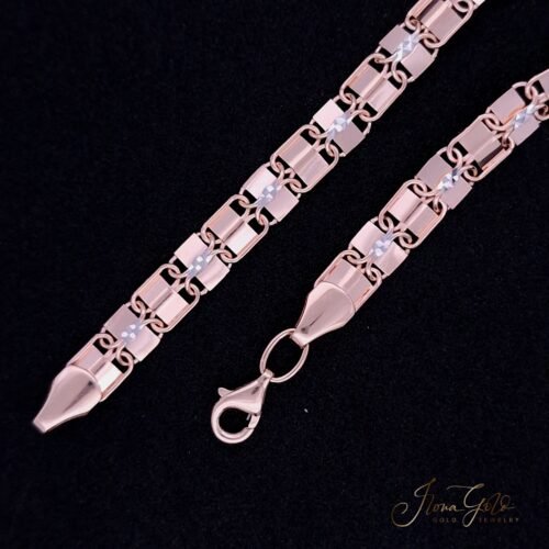 Alternative view of Two-Tone Geometric Link Bracelet