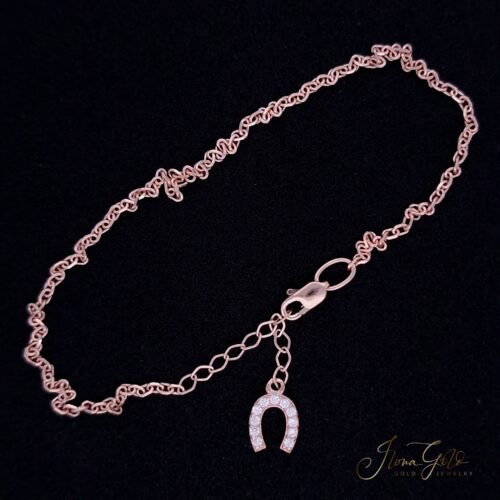 Alternative view of Horseshoe Zirconia Anklet